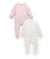 2 Piece Zip Growsuit - Pale Pink Blossom | Purebaby | Baby & Toddler Growsuits & Rompers | Thirty 16 Williamstown