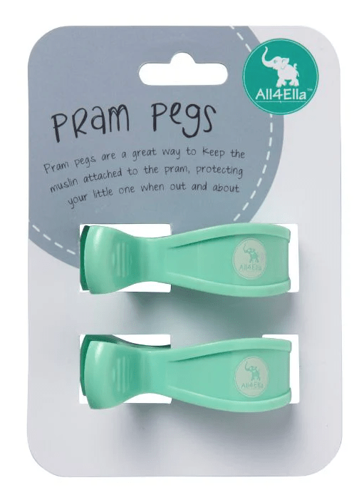 2 Pram Pegs - Pastel Green | All 4 Ella | Bedding, Blankets & Swaddles | Thirty 16 Williamstown