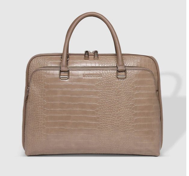 Atlanta Laptop Bag - Croc Coffee | Louenhide | Women&#39;s Accessories | Thirty 16 Williamstown