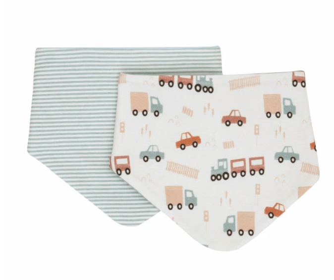 Bandana Bibs 2 pk - Blue Trucks | All 4 Ella | Bibs & Bandana Bibs | Thirty 16 Williamstown