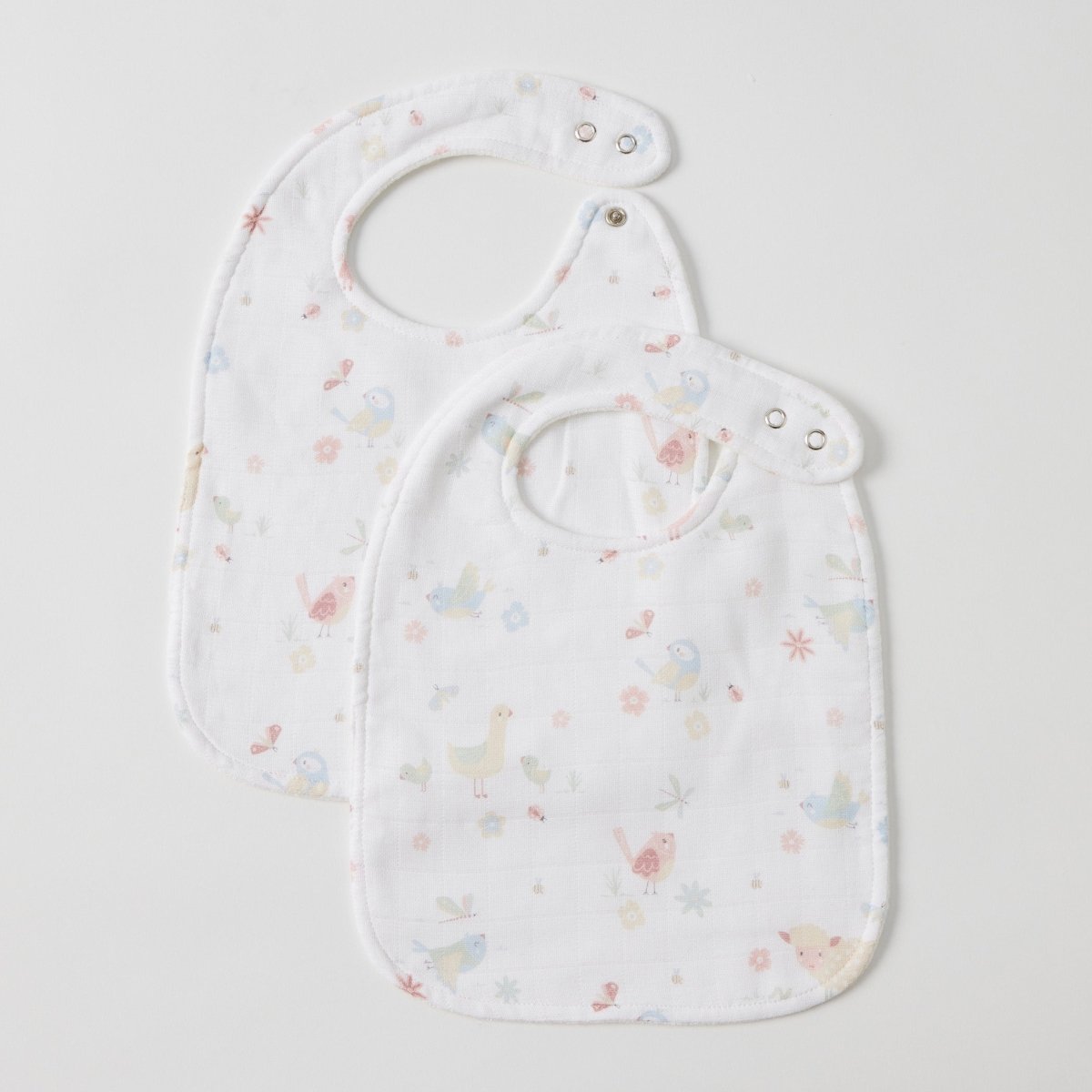 Birdie Muslin Bib Set of 2 | Jiggle &amp; Giggle | Bibs &amp; Bandana Bibs | Thirty 16 Williamstown