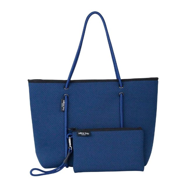 Boutique Signature Neoprene Tote Bag With Zip - Navy | Willow Bay Australia | Handbags | Thirty 16 Williamstown