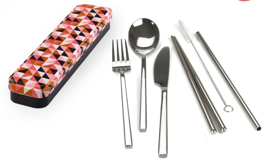 Carry Your Own Cutlery - Geometric | Retro Kitchen | Kitchen Accessories | Thirty 16 Williamstown