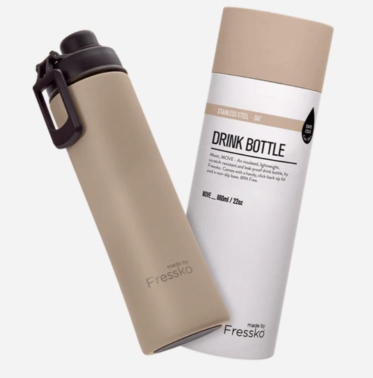 Drink Bottle Stainless Steel MOVE - OAT 660ml - 22oz | Made By Fressko | Travel Mugs & Drink Bottles | Thirty 16 Williamstown