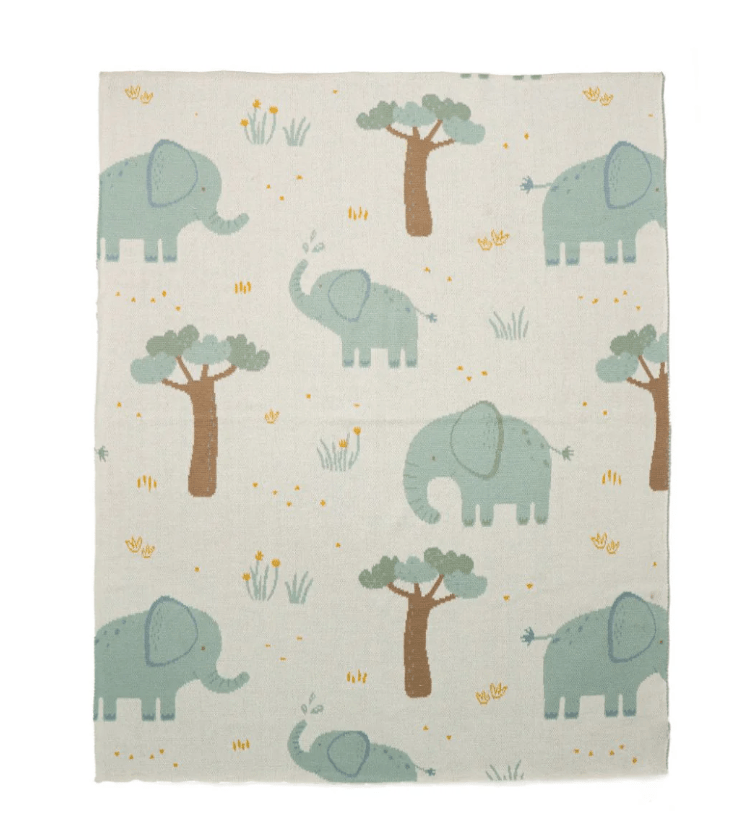 Ennie Elephants Baby Blanket | Di Lusso Living | Bedding, Blankets & Swaddles | Thirty 16 Williamstown