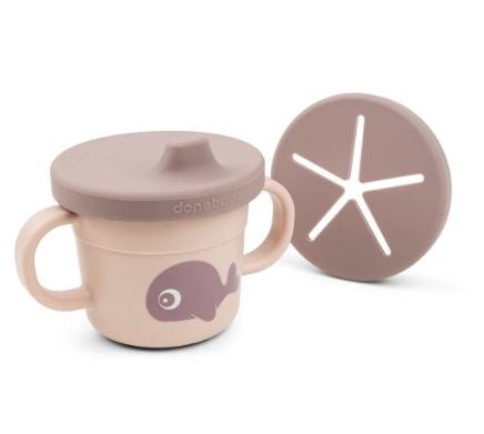 Foodie Spout and Snack Cup - Powder | Done By Deer | Children's Dinnerware | Thirty 16 Williamstown