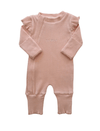 Frill Ribbed Jumpsuit - Light Pink | RAI &amp; CO | Baby &amp; Toddler Growsuits &amp; Rompers | Thirty 16 Williamstown