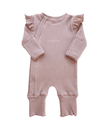 Frill Ribbed Jumpsuit - Powder Pink | RAI &amp; CO | Baby &amp; Toddler Growsuits &amp; Rompers | Thirty 16 Williamstown