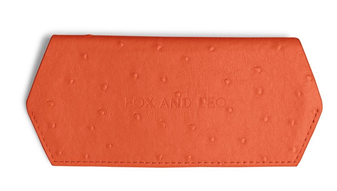 Glasses Case - Ostrich Print Orange | Fox and Leo | Women&#39;s Accessories | Thirty 16 Williamstown