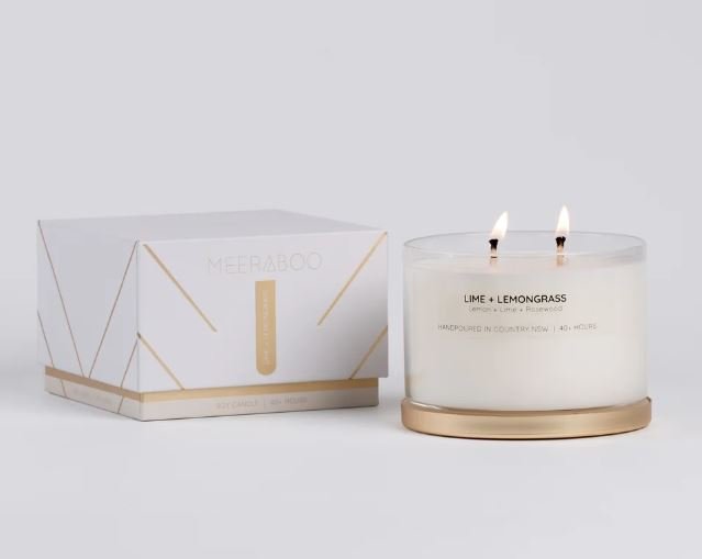 Lime + Lemongrass Gold Lid Soy Candle | Meeraboo | Home Fragrances | Thirty 16 Williamstown