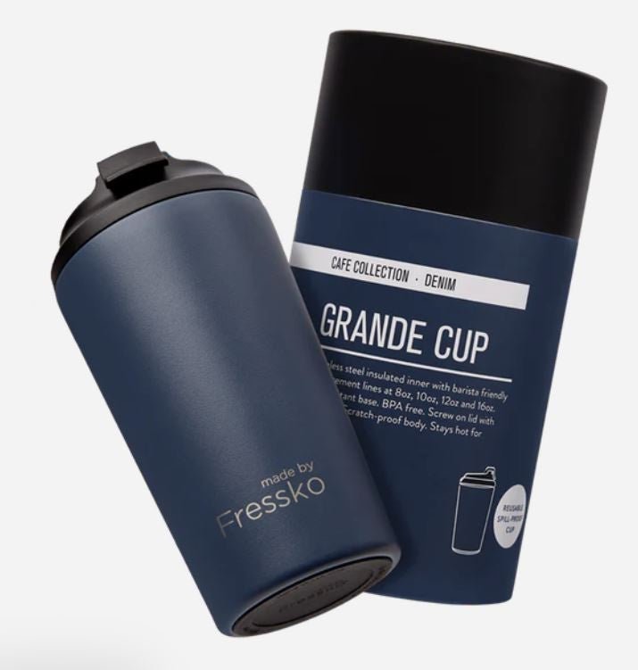 Grande - DENIM 475ml/16oz | Made By Fressko | Travel Mugs &amp; Drink Bottles | Thirty 16 Williamstown