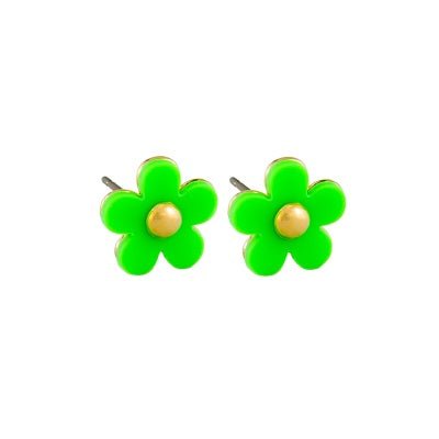 Green Flower Button Stud Earrings | Tiger Tree | Jewellery | Thirty 16 Williamstown