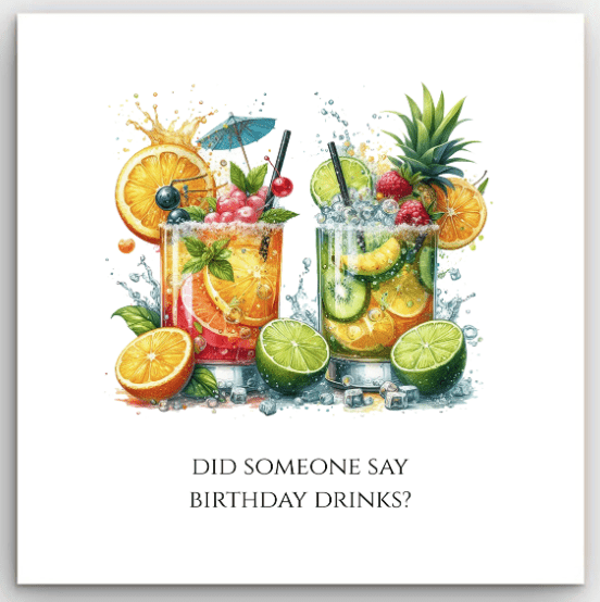 Greeting Card - Birthday Drinks | Basically Paper | Greeting Cards | Thirty 16 Williamstown