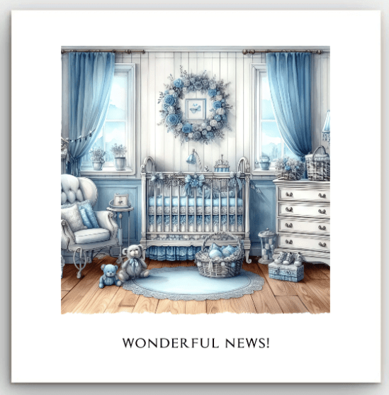 Greeting Card - Wonderful News Blue | Basically Paper | Greeting Cards | Thirty 16 Williamstown