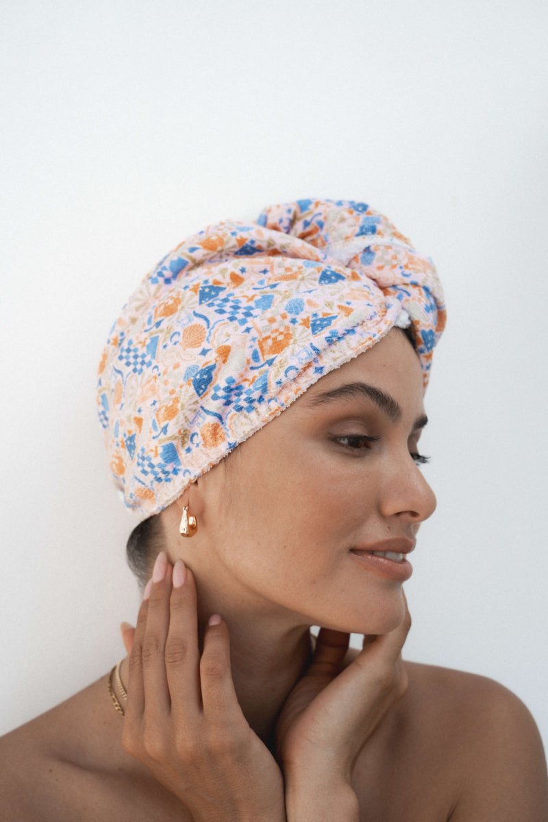 Hair Towel Wrap - Riva Yacht Vibes | Louvelle | Hair Wraps | Thirty 16 Williamstown