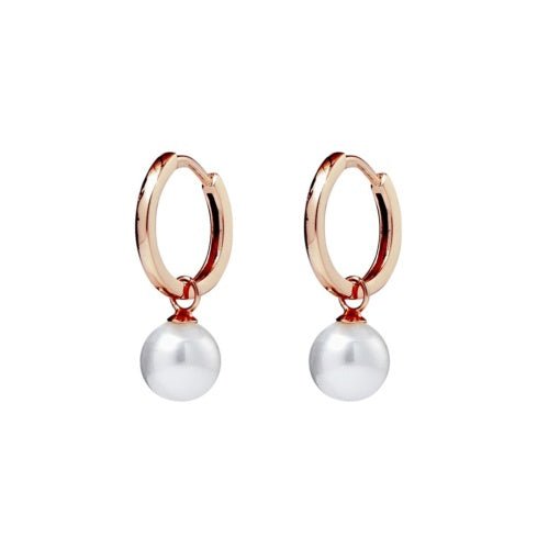 Hinged Hoop Pearl Earrings - Rose Gold | DPI Jewellery | Jewellery | Thirty 16 Williamstown