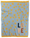 Love Heart Baby Blanket - Dusky Blue/Camel | Indus | Bedding, Blankets &amp; Swaddles | Thirty 16 Williamstown