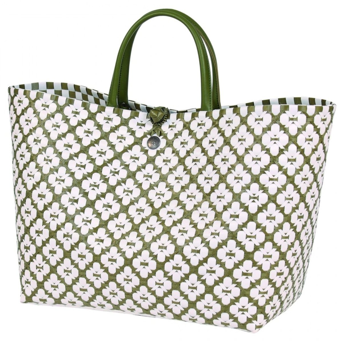 Motif Bag - Olive &amp; White | Handed By | Baskets &amp; Shoppers | Thirty 16 Williamstown