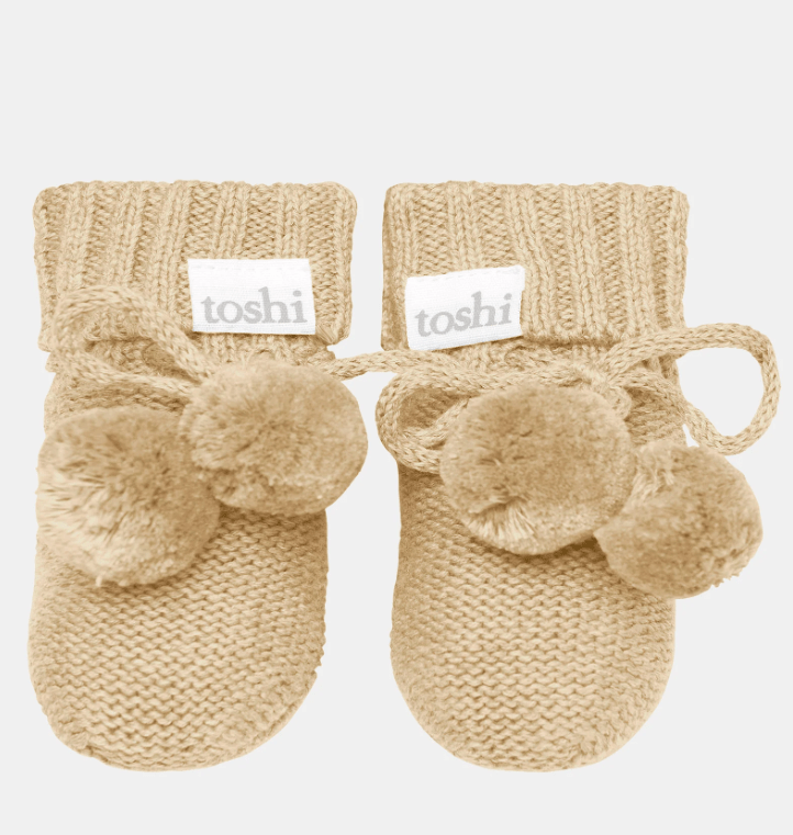 Organic Booties Marley - Driftwood 000 | Toshi | Pre Walkers, Booties & Mittens | Thirty 16 Williamstown