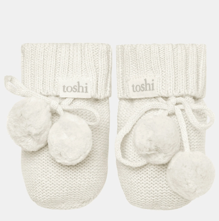 Organic Booties Marley - Pebble 000 | Toshi | Pre Walkers, Booties & Mittens | Thirty 16 Williamstown