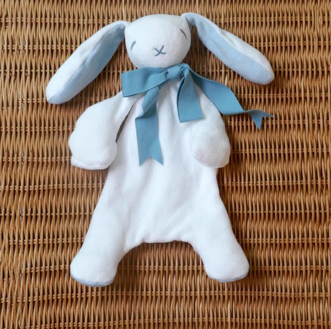 Organic Cotton Bunny Comforter Toy Blue Maud N Lil Comforters Teethers Rattles Thirty 16 Williamstown