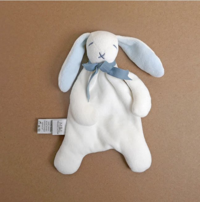 Organic Cotton Mini Bunny Comforter Toy - Blue | Maud N Lil | Comforters, Teethers & Rattles | Thirty 16 Williamstown