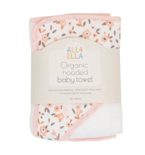 Organic Hooded Towel - Floral Bouquet | All 4 Ella | Bath Time | Thirty 16 Williamstown