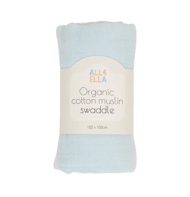 Organic Muslin Swaddle - Baby Blue | All 4 Ella | Bedding, Blankets &amp; Swaddles | Thirty 16 Williamstown