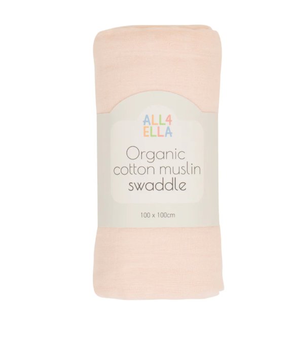 Organic Muslin Swaddle - Baby Pink | All 4 Ella | Bedding, Blankets &amp; Swaddles | Thirty 16 Williamstown