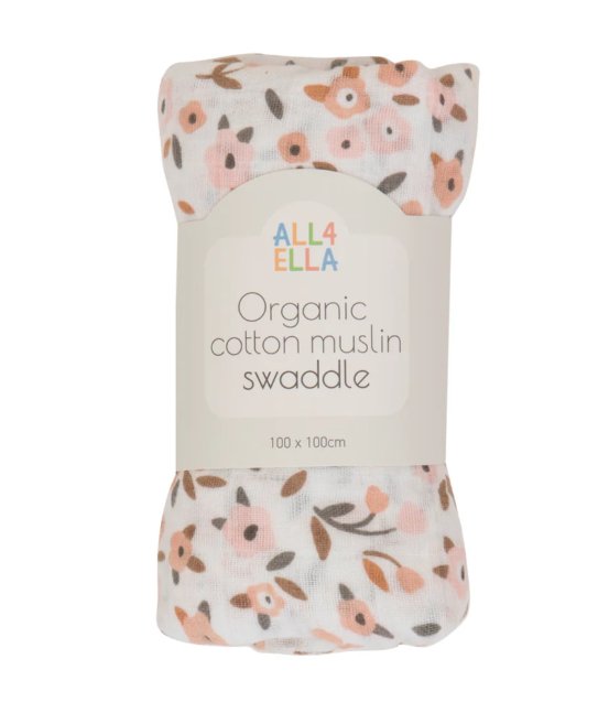 Organic Muslin Swaddle - Floral Bouquet | All 4 Ella | Bedding, Blankets &amp; Swaddles | Thirty 16 Williamstown