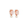 Peach Crystal &amp; Pearl Earrings | Tiger Tree | Jewellery | Thirty 16 Williamstown