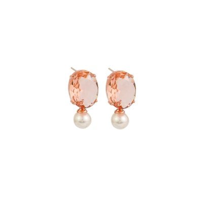 Peach Crystal &amp; Pearl Earrings | Tiger Tree | Jewellery | Thirty 16 Williamstown