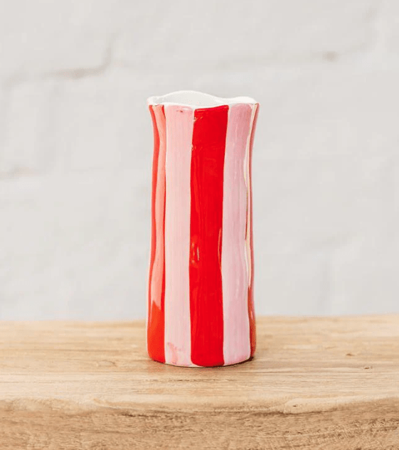 Red &amp; Pink Stripe Vase - Small | Noss | Decorator | Thirty 16 Williamstown