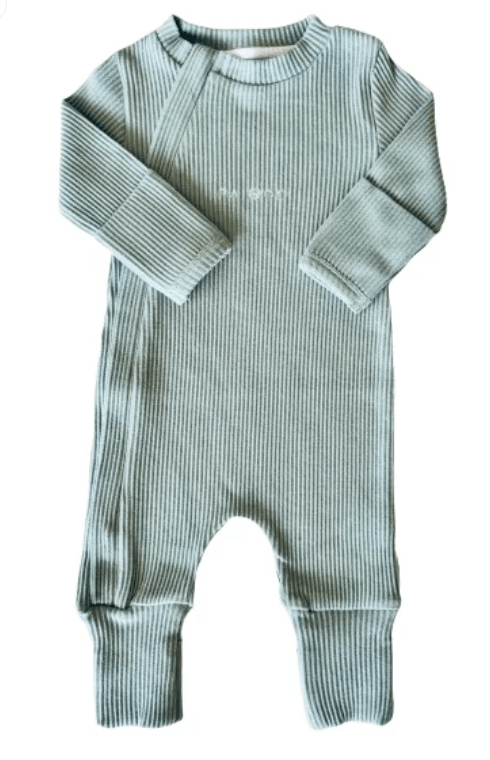 Ribbed Jumpsuit - Sage | RAI &amp; CO | Baby &amp; Toddler Growsuits &amp; Rompers | Thirty 16 Williamstown