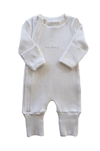 Ribbed Jumpsuit - White | RAI &amp; CO | Baby &amp; Toddler Growsuits &amp; Rompers | Thirty 16 Williamstown