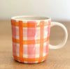 Rose Pink &amp; Orange Gingham Mug | Noss | Mugs &amp; Cups | Thirty 16 Williamstown