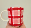 Rose Pink &amp; Red Gingham Mug | Noss | Mugs &amp; Cups | Thirty 16 Williamstown