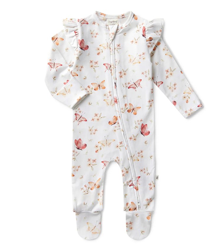 Sleepsuit Zip Footie - Butterfly | Snuggle Hunny | Baby &amp; Toddler Growsuits &amp; Rompers | Thirty 16 Williamstown