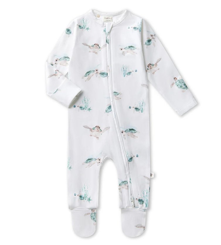 Sleepsuit Zip Footie - Ocean | Snuggle Hunny | Baby &amp; Toddler Growsuits &amp; Rompers | Thirty 16 Williamstown