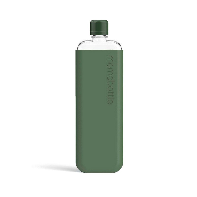 Slim Memobottle With Silicone Sleeve - Moss Green | Memobottle | Drink Bottles | Thirty 16 Williamstown