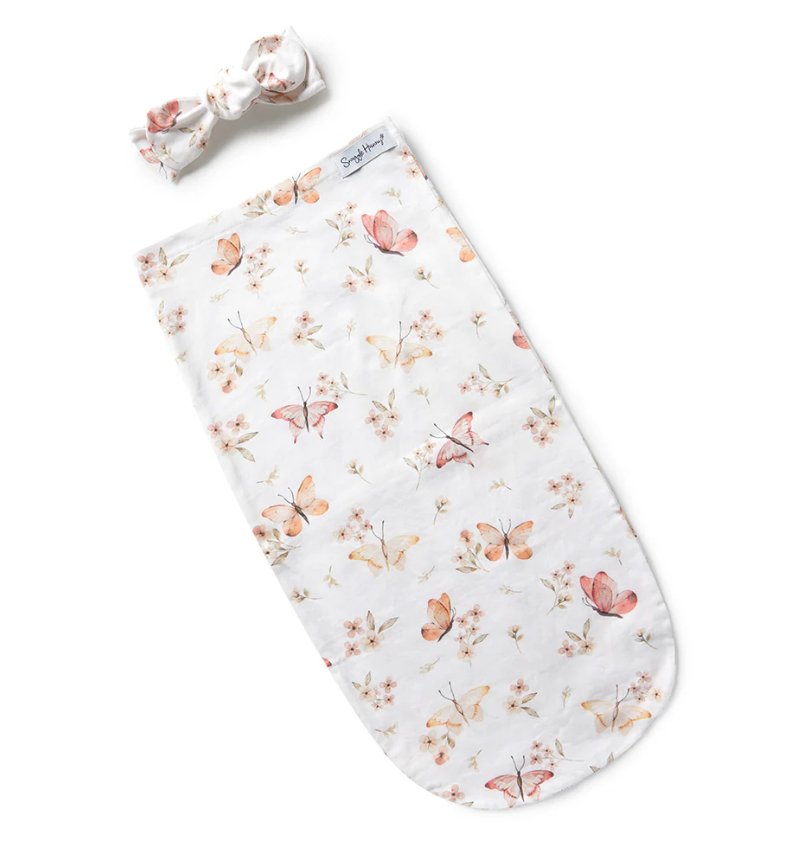 Snuggle Swaddle &amp; Topknot Set - Butterfly | Snuggle Hunny | Bedding, Blankets &amp; Swaddles | Thirty 16 Williamstown