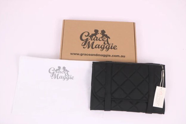 The Cushy Change Clutch Nappy Change Wallet - Black | Grace &amp; Maggie | Nappy Change | Thirty 16 Williamstown