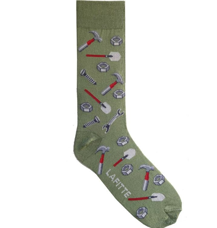 Tools Khaki Patterned Socks | Lafitte | Socks For Him &amp; For Her | Thirty 16 Williamstown