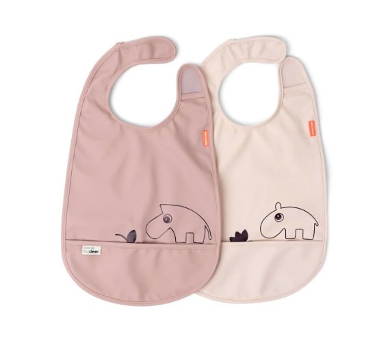 Velcro Bibs 2 Pack - Deer Friends Powder | Done By Deer | Children&#39;s Dinnerware | Thirty 16 Williamstown