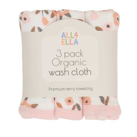 Wash Cloth 3 pk - Floral Bouquet | All 4 Ella | Bath Time | Thirty 16 Williamstown