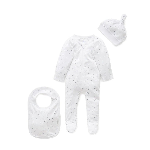 3 Piece Gift Pack - Pale Blue Spot | Purebaby | Baby & Toddler ...