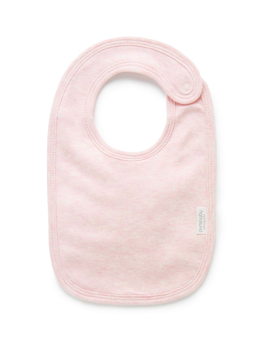 Bib - Pale Pink Melange | Purebaby | Bibs &amp; Bandana Bibs | Thirty 16 Williamstown