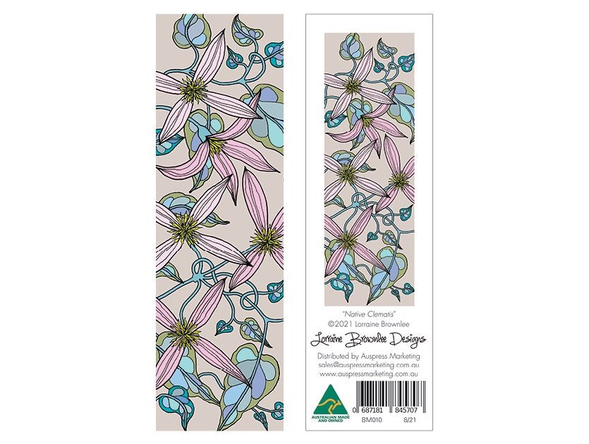 Bookmark - Native Clematis | Lorraine Brownlee Designs | Stationery | Thirty 16 Williamstown