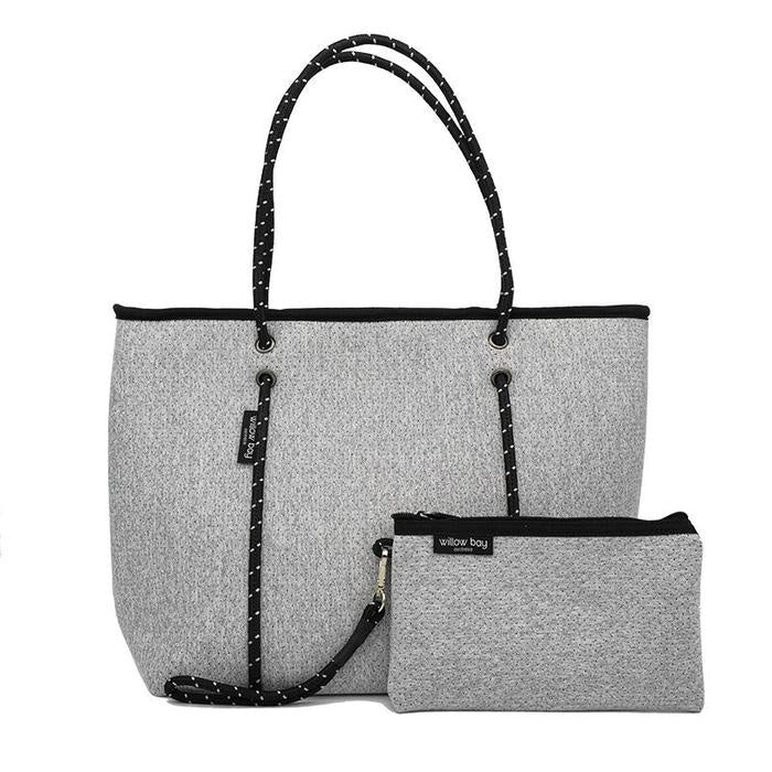 Boutique Neoprene Zip Tote - Light Marle | Willow Bay Australia | Women&#39;s Accessories | Thirty 16 Williamstown