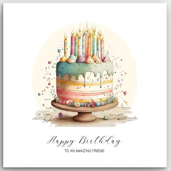 Greeting Card - Friend Cake | Basically Paper | Greeting Cards | Thirty 16 Williamstown